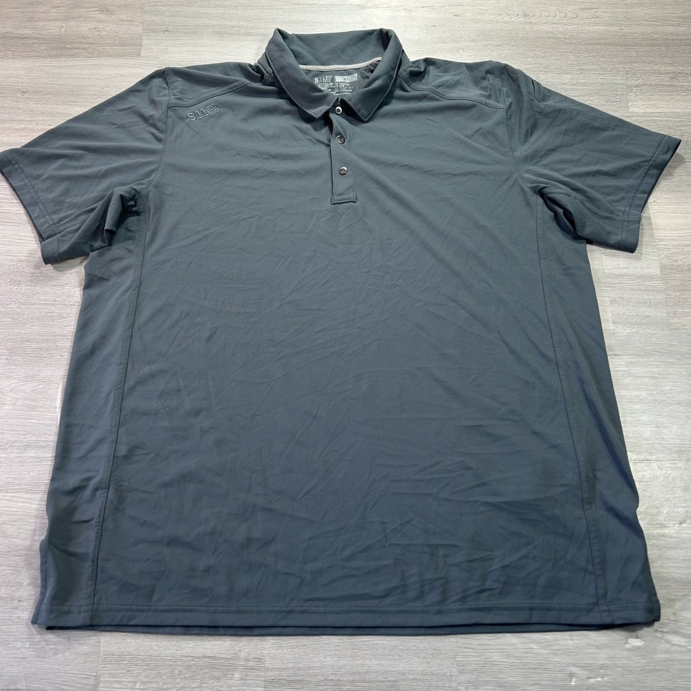 5.11 Tactical Paramount Polo Shirt Mens XL Gray Solid Performance Work Top 41221